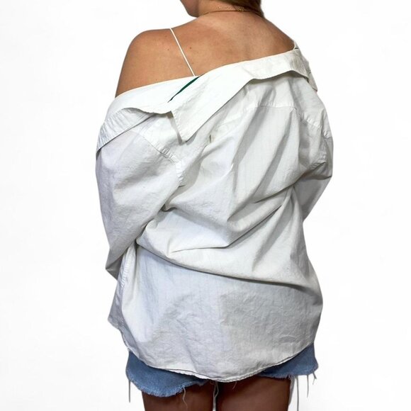 Vintage American Rag Cotton Striped White Button Long‎ Sleeve Large - Picture 3 of 8